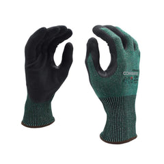 Puncture-Resistant Gloves:  Size  2X-Large,  ANSI Cut  A4,  ANSI Puncture  0,  Micro-Foam Nitrile,   ™HPPG ™ High Performance Polyethylene Graphene Green & Black,  Palm & Fingertips Coated,  Engineered Yarn Lined,  High Performance Polyethylene Graphene (