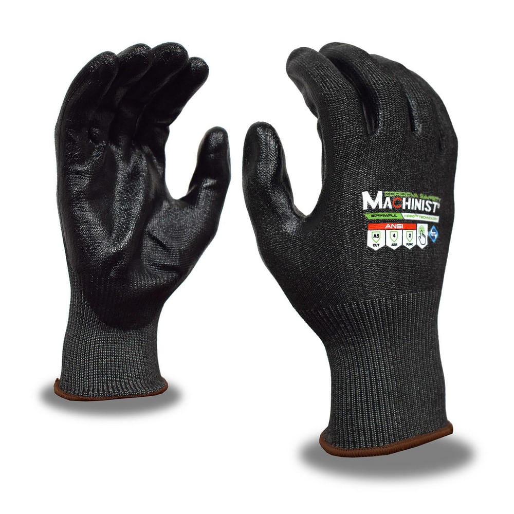 Puncture-Resistant Gloves:  Size  2X-Large,  ANSI Cut  A5,  ANSI Puncture  3,  Polyurethane,   ™HPPG ™ High Performance Polyethylene Graphene Black,  Palm & Fingertips Coated,  Engineered Yarn Lined,  High Performance Polyethylene Graphene (HPPG) Back,  P