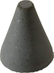 Cratex - 1" Max Diam x 1-1/4" Long, Taper, Rubberized Point - Coarse Grade, Silicon Carbide, 1/4" Arbor Hole, Unmounted - Eagle Tool & Supply