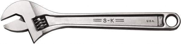 SK - 1-5/16" Jaw Capacity, 12" Standard Adjustable Wrench - Stainless Steel, Chrome Finish, 12-1/4" OAL - Eagle Tool & Supply