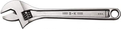SK - 1-5/16" Jaw Capacity, 12" Standard Adjustable Wrench - Stainless Steel, Chrome Finish, 12-1/4" OAL - Eagle Tool & Supply