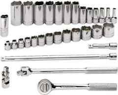 SK - 32 Piece 3/8" Drive Standard Deep Socket Set - 6 Points, 1/4 to 1", Inch Measurement Standard - Eagle Tool & Supply