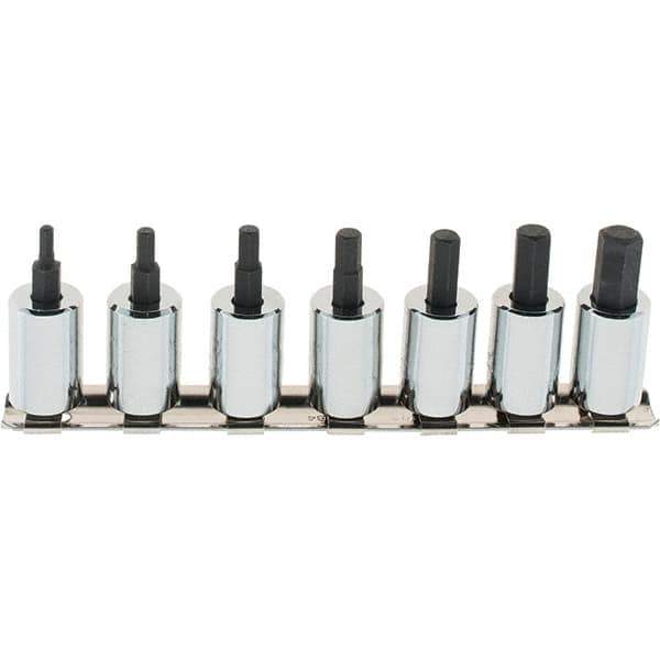 SK - 7 Piece 3/8" Drive Inch Hex Bit Socket Set - 1/8 to 3/8" Hex - Eagle Tool & Supply