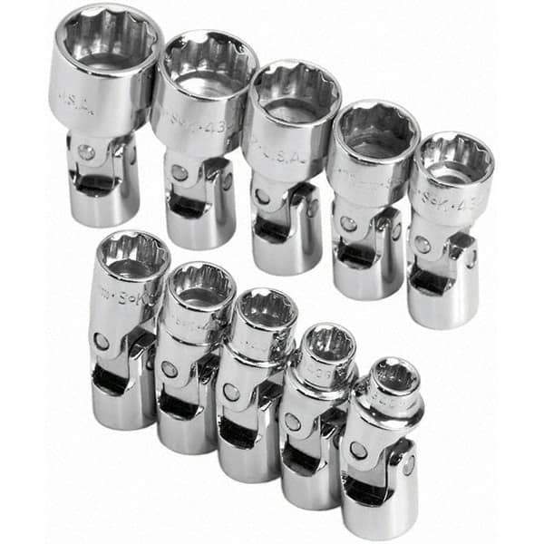 SK - 1/4" Drive Standard Socket Set - 5 to 14mm, Metric Measurement Standard - Eagle Tool & Supply