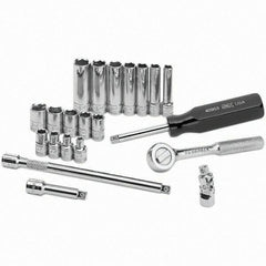 SK - 1/4" Drive Deep Socket Set - 4 to 12mm, Metric Measurement Standard - Eagle Tool & Supply