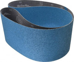 Norton - 6" Wide x 60" OAL, 40 Grit, Zirconia Alumina Abrasive Belt - Zirconia Alumina, Coarse, Coated, Y Weighted Cloth Backing, Dry, Series R821 - Eagle Tool & Supply