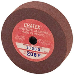 Cratex - 2" Diam x 1/4" Hole x 1/2" Thick, Surface Grinding Wheel - Silicon Carbide, Fine Grade, 10,500 Max RPM, Rubber Bond, No Recess - Eagle Tool & Supply