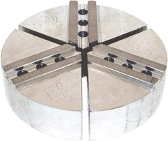 H & R Manufacturing - 15" Chuck Capacity, 1.5mm x 60° Serrated Attachment, Round Soft Lathe Chuck Jaw - 3 Jaws, Aluminum, 1.69" Btw Mount Hole Ctrs, 7-1/2" Long x 15" Wide x 4" High, 1" Groove, 20mm Fastener - Eagle Tool & Supply