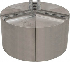 H & R Manufacturing - 1.5mm x 60° Serrated Attachment, Round Soft Lathe Chuck Jaw - 3 Jaws, Aluminum, 1" Btw Mount Hole Ctrs, 4" Long x 8" Wide x 4" High, 0.551" Groove, 12mm Fastener - Eagle Tool & Supply