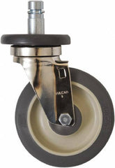 Eagle MHC - 5" Diam x 1-1/4" Wide x 8-1/4" OAH Stem Mount Swivel Caster - Polyurethane, 300 Lb Capacity, Plain Bearing, 1" Round Stem - Eagle Tool & Supply