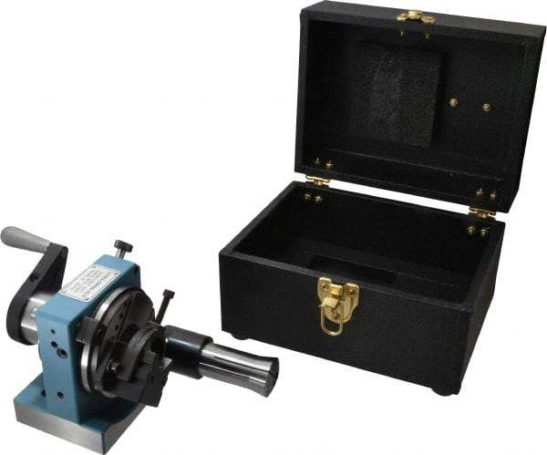 Harig - 5C Compatible, 24 Increment, Horizontal Combination V-Block & Collet Indexer - 3" High Center, 1" Max Collet Capacity, 4" Wide x 3-1/2" Deep Base, 5-5/8" Overall Height, Manual & Motorized Operation - Eagle Tool & Supply