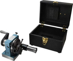 Harig - 5C Compatible, 24 Increment, Horizontal Combination V-Block & Collet Indexer - 3" High Center, 1" Max Collet Capacity, 4" Wide x 3-1/2" Deep Base, 5-5/8" Overall Height, Manual & Motorized Operation - Eagle Tool & Supply