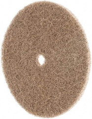 3M - 6" Medium Grade Deburring Disc - 1/2" Center Hole, Arbor Connection, Tan, 4,000 Max RPM - Eagle Tool & Supply
