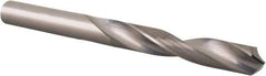 SGS - Letter R 118° Solid Carbide Jobber Drill - Bright Finish, Right Hand Cut, Spiral Flute, Straight Shank, 4" OAL, Faceted Point - Eagle Tool & Supply