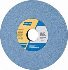 Norton - 7" Diam x 1-1/4" Hole x 1/2" Thick, L Hardness, 60 Grit Surface Grinding Wheel - Ceramic, Type 1, Medium Grade, 3,600 Max RPM, Vitrified Bond, No Recess - Eagle Tool & Supply