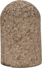 Norton - Type 18R, 2" Max Diam, 3" Head Thickness, 24 Grit Round Tip Plug - Aluminum Oxide, Very Coarse Grade, 5/8-11 Shank Thread - Eagle Tool & Supply