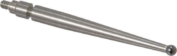Mitutoyo - 2mm Ball Diam, Carbide, Ball Test Indicator Contact Point - 1.2" Contact Point Length, Use with Mitutoyo 513 Series Dial Test Indicators - Eagle Tool & Supply