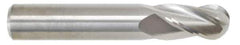 M.A. Ford - 7/16" Diam, 1" LOC, 4 Flute Solid Carbide Ball End Mill - Uncoated, Single End, 2-3/4" OAL, 7/16" Shank Diam, Spiral Flute - Eagle Tool & Supply