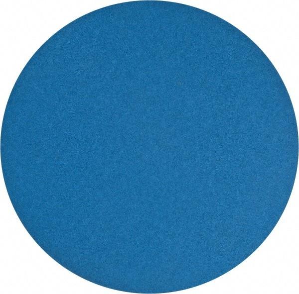 Norton - 16" Diam, 50 Grit Zirconia Alumina Adhesive PSA Disc - Coarse Grade, Blue, Y Weighted Backing, Flexible - Eagle Tool & Supply