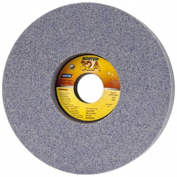 Norton - 7" Diam x 1-1/4" Hole x 1-1/2" Thick, I Hardness, 60 Grit Surface Grinding Wheel - Aluminum Oxide, Type 5, Medium Grade, 3,600 Max RPM, Vitrified Bond, One-Side Recess - Eagle Tool & Supply