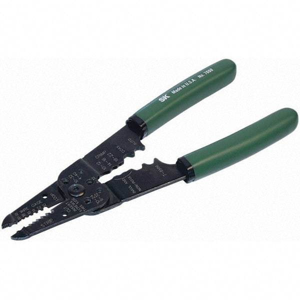 SK - Wire & Cable Strippers - 8" W/CUSHION GRIP CRIMPING/STRIPPING PLIER - Eagle Tool & Supply