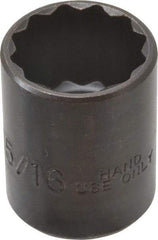 Proto - 15/16", 1/2" Drive, Standard Hand Socket - 12 Points, 1-9/16" OAL, Alloy Steel, Black Finish - Eagle Tool & Supply