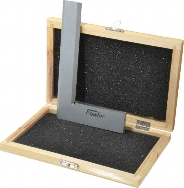 Fowler - 6-3/4" Blade Length, 4" Base Length Tool Steel Square - 0.0001" Accuracy, Beveled Edge - Eagle Tool & Supply