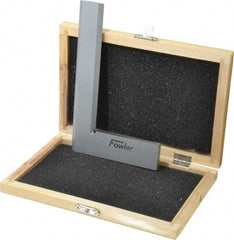 Fowler - 6-3/4" Blade Length, 4" Base Length Tool Steel Square - 0.0001" Accuracy, Beveled Edge - Eagle Tool & Supply