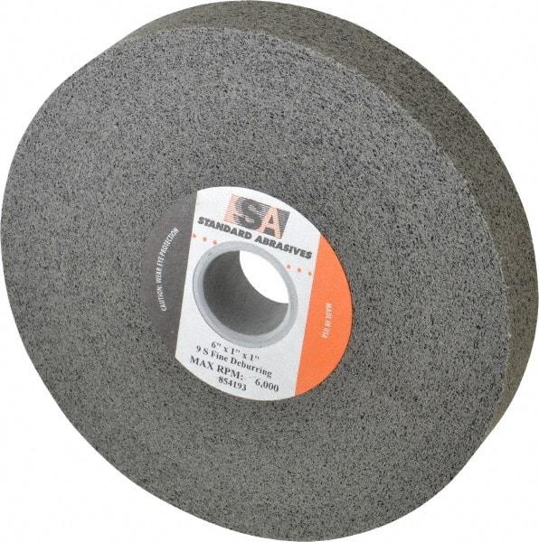 Standard Abrasives - 6" Diam, 1" Center Hole, Fine Grade, Silicon Carbide Deburring Wheel - Convolute, Density 9 Hard, 6,000 RPM - Eagle Tool & Supply