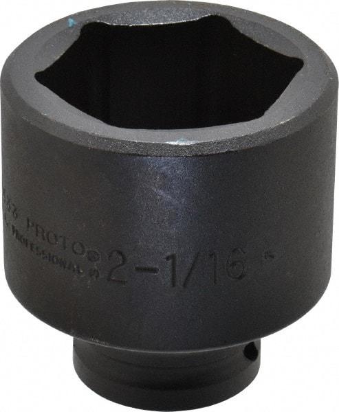 Proto - 3/4" Drive 2-1/16" Standard Impact Socket - 6 Points, 3-3/32" OAL - Eagle Tool & Supply