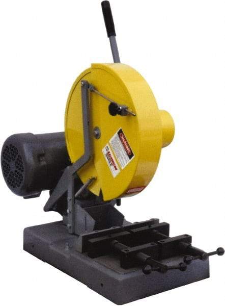 Kalamazoo - 14" Blade Diam, 1" Arbor Hole, Straight Chop & Cutoff Saw - 3,450 RPM, 5 hp, 220/440 Volts, 3 Phase - Eagle Tool & Supply