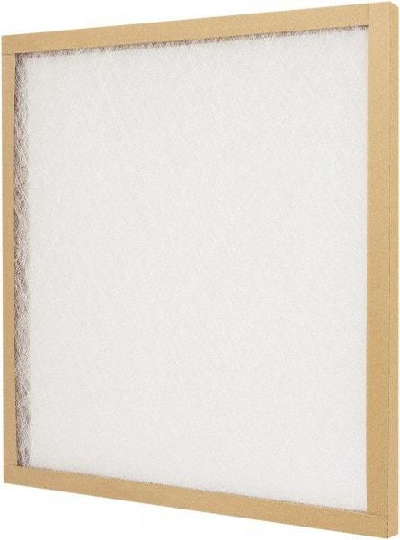 PrecisionAire - 16" Noml Height x 20" Noml Width x 1" Noml Depth, <20% Capture Efficiency, Panel Air Filter - MERV 4, Fiberglass, Integrated Chipboard Frame, 300 Max FPM, 667 CFM, For Any Unit - Eagle Tool & Supply