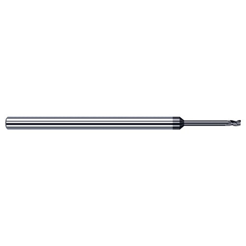 Variable Helix End Mills for Exotic Alloys - 0.0930″ (3/32″) Cutter Diameter × 0.1400″ (9/64″) Length of Cut × 0.7500″ (3/4″) Reach Carbide Square End Mill for Exotic Alloys, 3 Flutes, AlTiN Nano Coated - Exact Industrial Supply