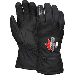 MCR Safety - Size M Synthetic Blend Work Gloves - For Cold Weather, Uncoated, Slip-On Cuff, Full Fingered, Black, Paired - Eagle Tool & Supply