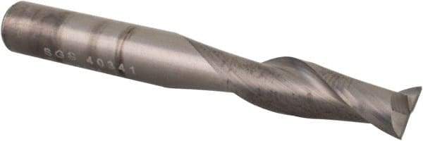 SGS - 6mm, 19mm LOC, 6mm Shank Diam, 50mm OAL, 2 Flute, Solid Carbide Square End Mill - Single End, Uncoated, Spiral Flute, 30° Helix, Centercutting, Right Hand Cut, Right Hand Flute, Series 3 - Eagle Tool & Supply