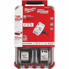 Milwaukee Tool - Hole Saw Kits Minimum Saw Diameter (Inch): 1-1/2 Maximum Saw Diameter (Inch): 4-1/4 - Eagle Tool & Supply