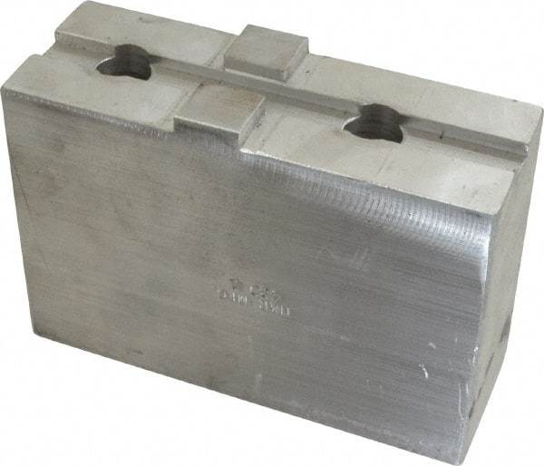 H & R Manufacturing - Tongue & Groove Attachment, Square Soft Lathe Chuck Jaw - Aluminum, 3" Btw Mount Hole Ctrs, 5-5/8" Long x 2" Wide x 3-3/16" High, 1/2" Groove - Eagle Tool & Supply