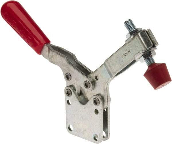 De-Sta-Co - 750 Lb Holding Capacity, Horizontal Handle, Manual Hold Down Toggle Clamp - 70° Handle Movement, 92° Bar Opening, U-Bar, Straight Base, Electro-Plated Zinc, Carbon Steel - Eagle Tool & Supply