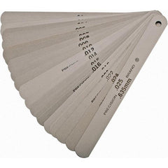 Precision Brand - 20 Piece, 0.001 to 0.025" Thick, Parallel Feeler Gage Set - 5" Leaf Length, 1/2" Wide, Steel - Eagle Tool & Supply