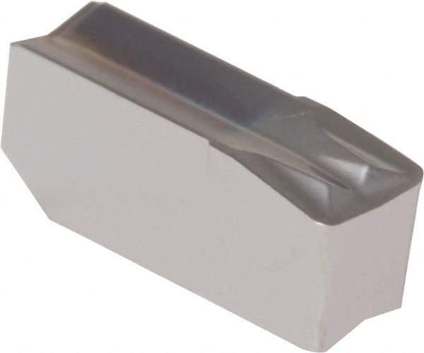 Iscar - 406GIMF F Grade IC328, 4mm Cutting Width Carbide Grooving Insert - 2.4mm Max Depth of Cut, Neutral, 0.6mm Corner Radius, TiN/TiCN/TiN Finish - Eagle Tool & Supply