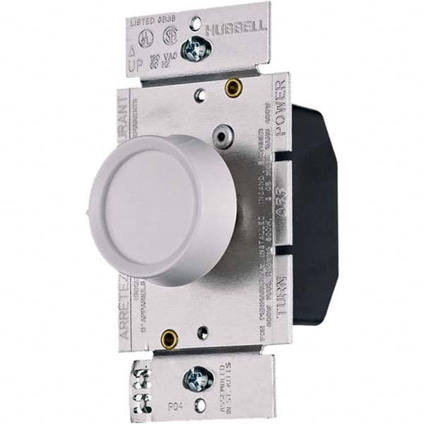 Hubbell Wiring Device-Kellems - 1 Pole, 120 VAC, 5 Amp, Residential Grade Rotary Dimmer Switch - Eagle Tool & Supply