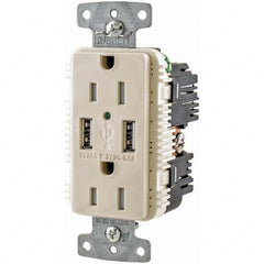 Hubbell Wiring Device-Kellems - USB Receptacles Number of USB Ports: 2 Number of Receptacles: 2 - Eagle Tool & Supply