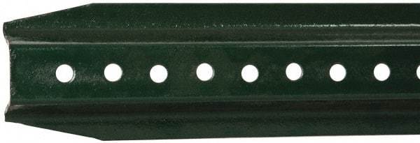 NMC - 6' High, Traffic Sign Post - Steel, 3/8" Hole Diam, Green - Eagle Tool & Supply