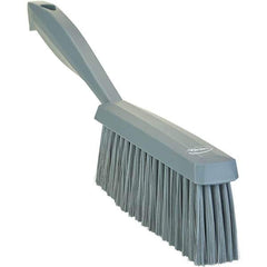 Vikan - 14" OAL, Polyester Staple Set Bench Brush - 2" Bristle Length, 6-3/8" Long Head, Straight Polypropylene Handle, Gray - Eagle Tool & Supply