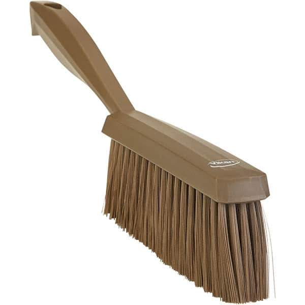 Vikan - 14" OAL, Polyester Staple Set Bench Brush - 2" Bristle Length, 6-3/8" Long Head, Straight Polypropylene Handle, Brown - Eagle Tool & Supply