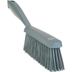 Vikan - 14" OAL, Polyester Staple Set Bench Brush - 2" Bristle Length, 6-3/8" Long Head, Straight Polypropylene Handle, Gray - Eagle Tool & Supply