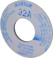 Norton - 12" Diam x 5" Hole x 1/2" Thick, K Hardness, 80 Grit Surface Grinding Wheel - Aluminum Oxide, Type 1, Medium Grade, 2,070 Max RPM, Vitrified Bond, No Recess - Eagle Tool & Supply