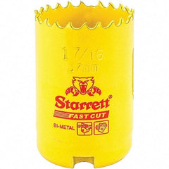 Starrett - 1-7/16" Diam, 1-5/8" Cutting Depth, Hole Saw - High Speed Steel Saw, Toothed Edge - Eagle Tool & Supply