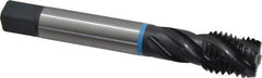 Emuge - 7/8-9 UNC 4 Flute 2B Modified Bottoming Spiral Flute Tap - Cobalt, Oxide Finish, 5.512" OAL, Right Hand Flute, Right Hand Thread, Series Enorm-VA - Eagle Tool & Supply