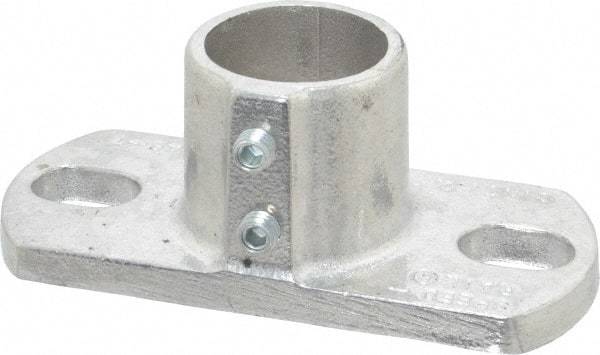 Hollaender - 1-1/4" Pipe, Base Flange, Aluminum Alloy Flange Pipe Rail Fitting - Bright Finish - Eagle Tool & Supply